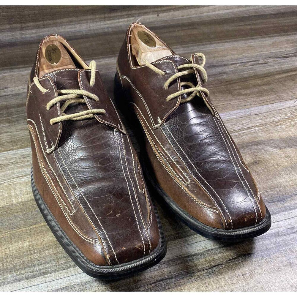 Todd Welsh Alligator Brown Leather Lace Dress Shoes 10 Mens 3317187
